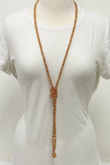 NK-2244 IRI RUST 60" hand knotted glass bead necklace