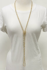 NK-2244 GOLD 60 hand knotted glass bead necklace