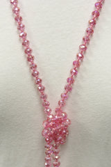 NK-2244 BUBBLEGUM 60" hand knotted glass bead necklace