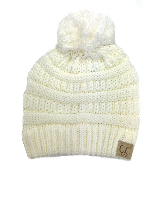 YJ-847 POM Ivory Kid Beanie