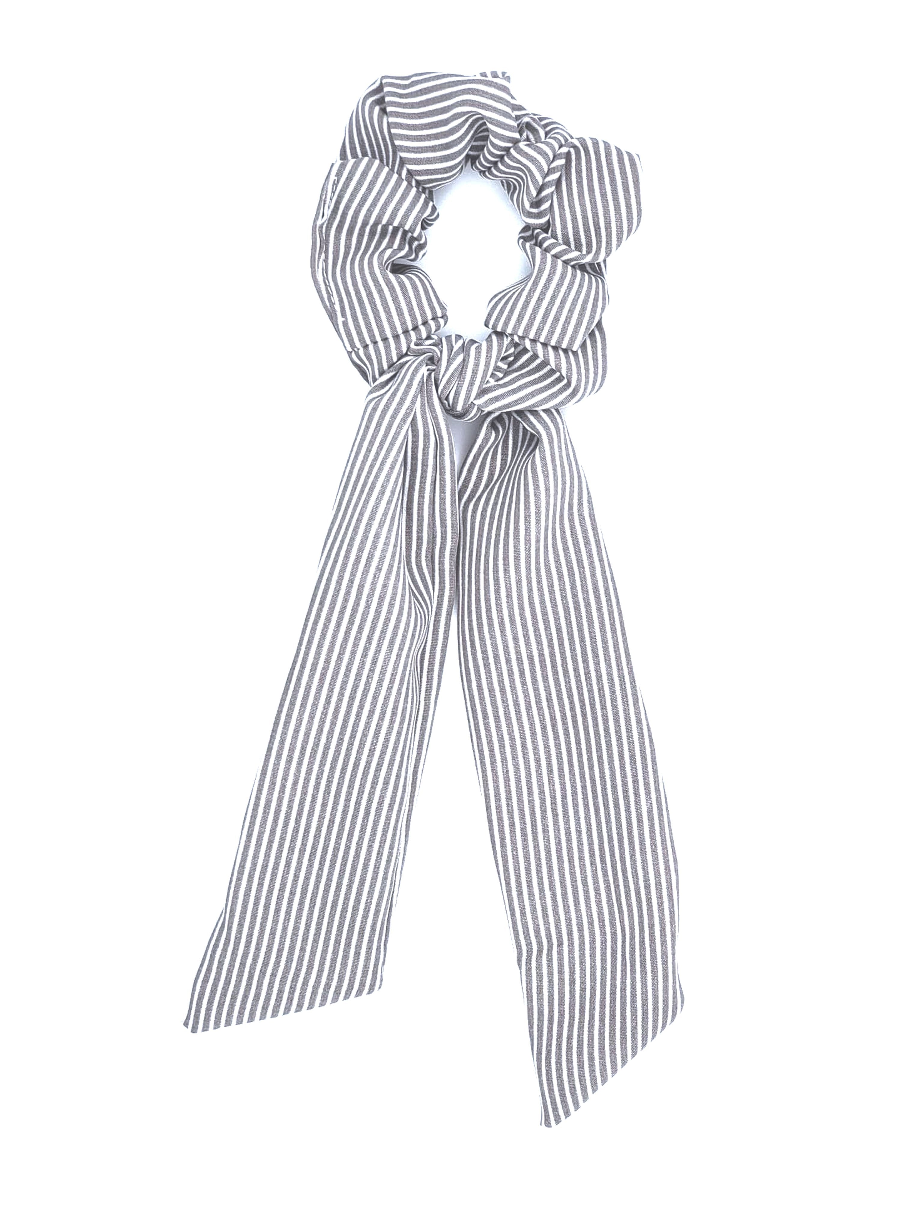 SCT-1002 Grey Stripe Scrunchie
