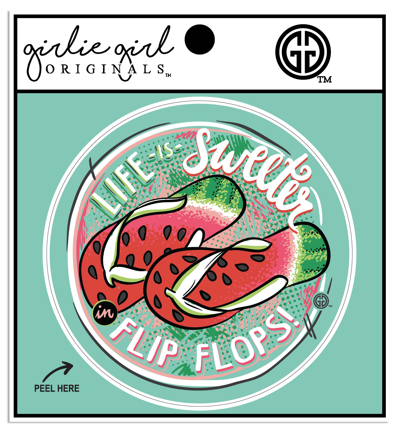 Decal/Sticker Watermelon Flip Flop 2473